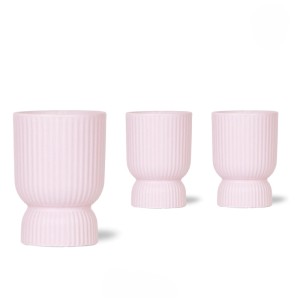 Kolibri Home cache-pot Diabolo rose, ensemble de 3 pots à orchidées de différentes tailles.