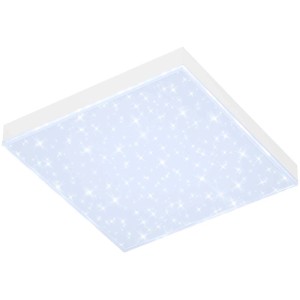 Panneau LED Briloner blanc sans cadre avec effet ciel étoilé, 29,5x29,5 cm.