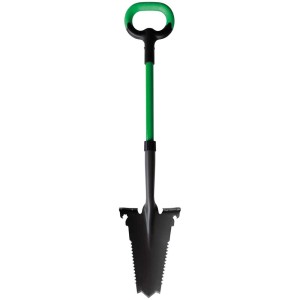 Hammersmith Rayzer Pala: Vanga con design a V, denti seghettati e manico verde per giardinaggio.
