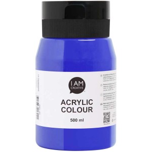 Flasche I Am Creative Acrylfarbe Ultramarin, 500ml. Acrylfarbe für Künstler und Hobbyanwender.