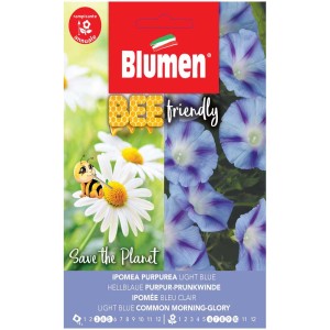 Confezione di semi di campanella mattutina azzurra, pianta rampicante per giardino e balcone.