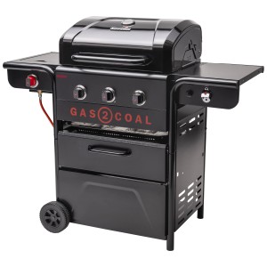 Char-Broil Gas2Coal Special Edition 3 Grill Ibrido: Grill a gas e carbone con 3 bruciatori e piastra.