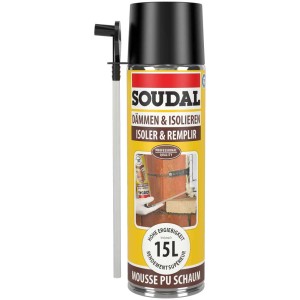 Soudal PU-Montageschaum B3, bomboletta da 500ml con adattatore per montaggio e isolamento.