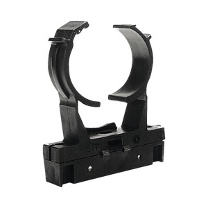 Collier de serrage rapide en plastique noir, diamètre nominal 32 mm, pour fixer les tuyaux d'évacuation HT.