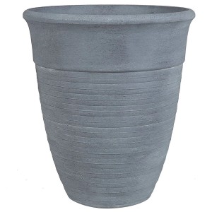 Pot de fleurs rond gris Beliani Katalima (49x43x43 cm) pour intérieur et extérieur.