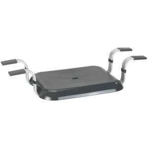 Siège de bain Wenko Secura Premium, siège de douche anthracite avec supports en aluminium pour plus de sécurité dans la salle de bain.