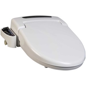 Sedile WC bidet Blooming NB-R770D bianco con pannello di controllo laterale.