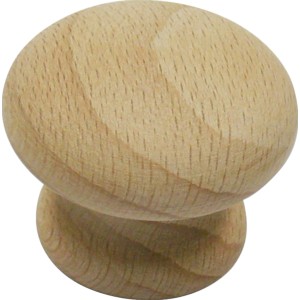 Pomello per mobili S87 in legno di faggio non trattato.