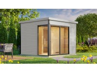 Design-Saunahaus 412 Sparset Hellgrau inkl. Saunaofen OS 7,5 kW Design-Saunahaus 412 Sparset Hellgrau inkl. Saunaofen OS 7,5 kW