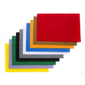 Feltro artigianale in vari colori, 20x30 cm, ideale per progetti creativi.