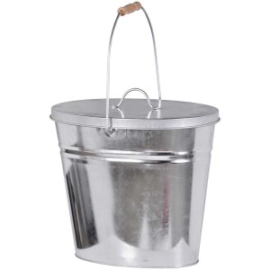 Seau multi-usage galvanisé Firefix, 12,5 l avec couvercle et poignée.