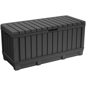 Box contenitore Kentwood antracite (350 l) con coperchio, adatta come panca.