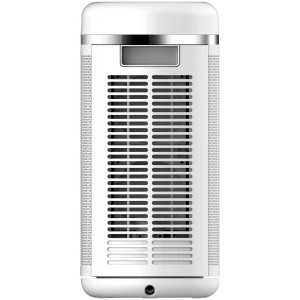 Termoventilatore a torre LCD Sonnenkönig bianco con fessure di ventilazione e display LCD.