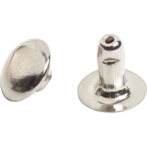 Rivetti cavi LUX, 4x7mm, nichelati, 20 pezzi. Rivetti argentati per tessuti e pelle.