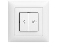 Feller Unterputz-Druckschalter EdizioDue Licht / Ventilator Weiss