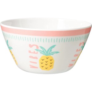 Ciotola in melamina Ø 25cm con motivo ananas, stoviglie per insalate e snack.
