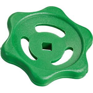 Poignée de vanne verte en plastique pour vannes à passage direct, volant pour une installation facile.