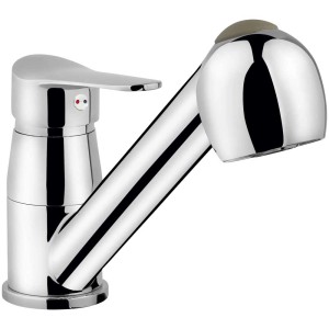 Mitigeur de cuisine Bolzano chromé avec douchette extractible.