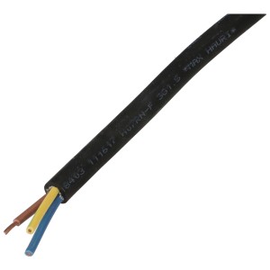 Câble GDV noir H07RN-F3G2,5 au mètre, robuste et flexible.