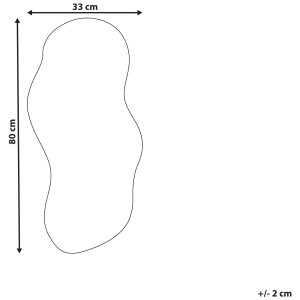 Specchio da parete Auxerre, 33x80 cm, senza cornice, forma irregolare. Specchio per bagno e soggiorno.