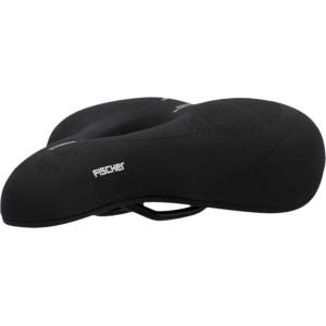 Sella da bici da turismo Fischer nera con memory foam per un elevato comfort.