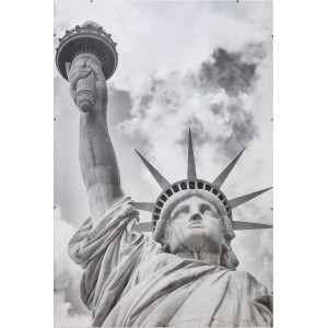 Cornice a clip senza bordo 62x93 cm con immagine in bianco e nero della Statua della Libertà.