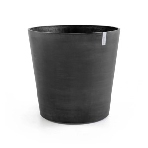 Pot de fleurs Ecopots Amsterdam gris foncé avec roulettes, 80x75 cm. Idéal pour les grandes plantes.