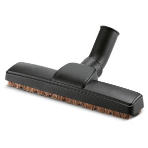 Spazzola per parquet Kärcher nera con setole naturali morbide per aspirapolvere.