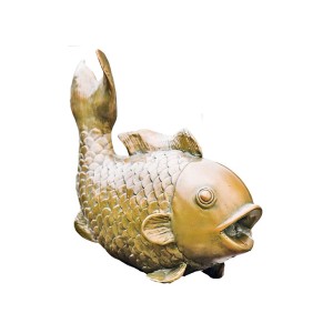 Heissner statuetta da laghetto Pesce Grande in poliresina effetto rame per laghetti da giardino.