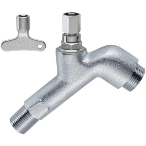 Diaqua SIGA Robinet de jardin N 16, laiton chromé, 1/2 pouce avec clé à douille.
