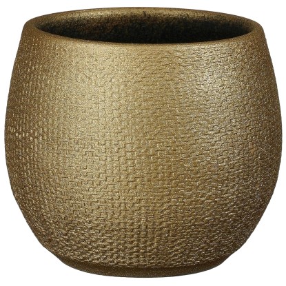 Mica Decorations Topf Porto Terrakotta Gold Metallic Ø 14 cm / Höhe 14 cm