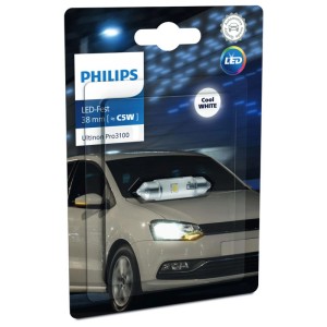 Lampada auto LED Philips Ultinon Pro3100 Fest, 38 mm, per illuminazione interna auto.