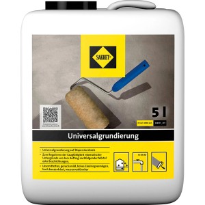 Sakret Universalgrundierung, gelb, 5L Kanister. Haftgrund für Wand, Decke und Boden.