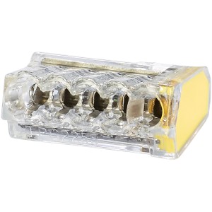 Morsetto OBI, 5 poli, per conduttori 0,5-2,5 mm², set da 25.