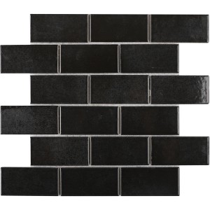Mosaïque Castello Brick, céramique, noir, 30,3x30,6 cm, pour la décoration murale intérieure.