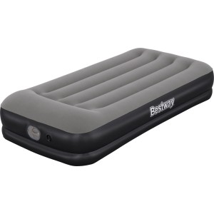 Materasso ad aria Bestway Tritech, singolo, grigio, con pompa USB. Letto ad aria da campeggio per una persona.