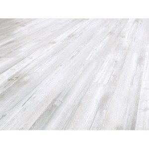 Sol stratifié clair Pinie Grizzly Pine 8 mm avec grain de bois pour espaces de vie et commerciaux.