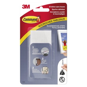 3M Command Accroches tableaux taille L, 4 paires, pour tableaux jusqu'à 7,2 kg, fixation facile sans percer.