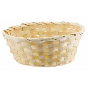 Cestino in bambù naturale, Ø 20 cm, per decorazioni pasquali e altro.