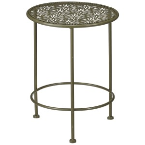 Tavolino laterale Tierra Mica Decorations verde scuro in ferro, Ø 30 cm.