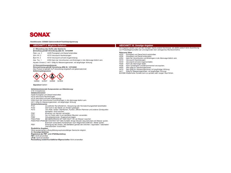 Sonax Cabrio- und Textil-Imprägnierung 250 ml kaufen bei OBI