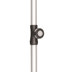 Tube inférieur argenté (22-25 mm) pour pied de parasol Doppler Derby, vue détaillée.