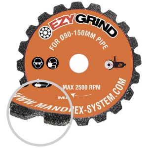 Mandrex Coupe-tube diamant EzyGrind, 90-150mm, pour des coupes précises dans les tubes en plastique.