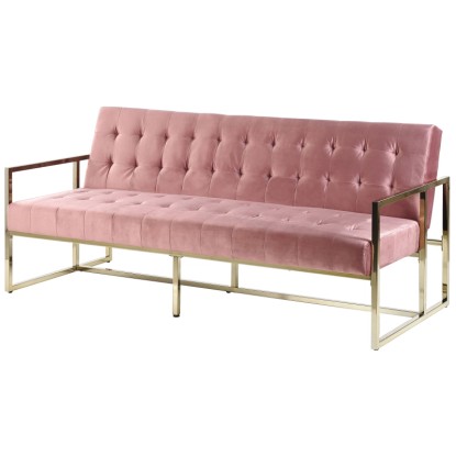 Canapé-lit Marstal 3 places housse velours Rose
