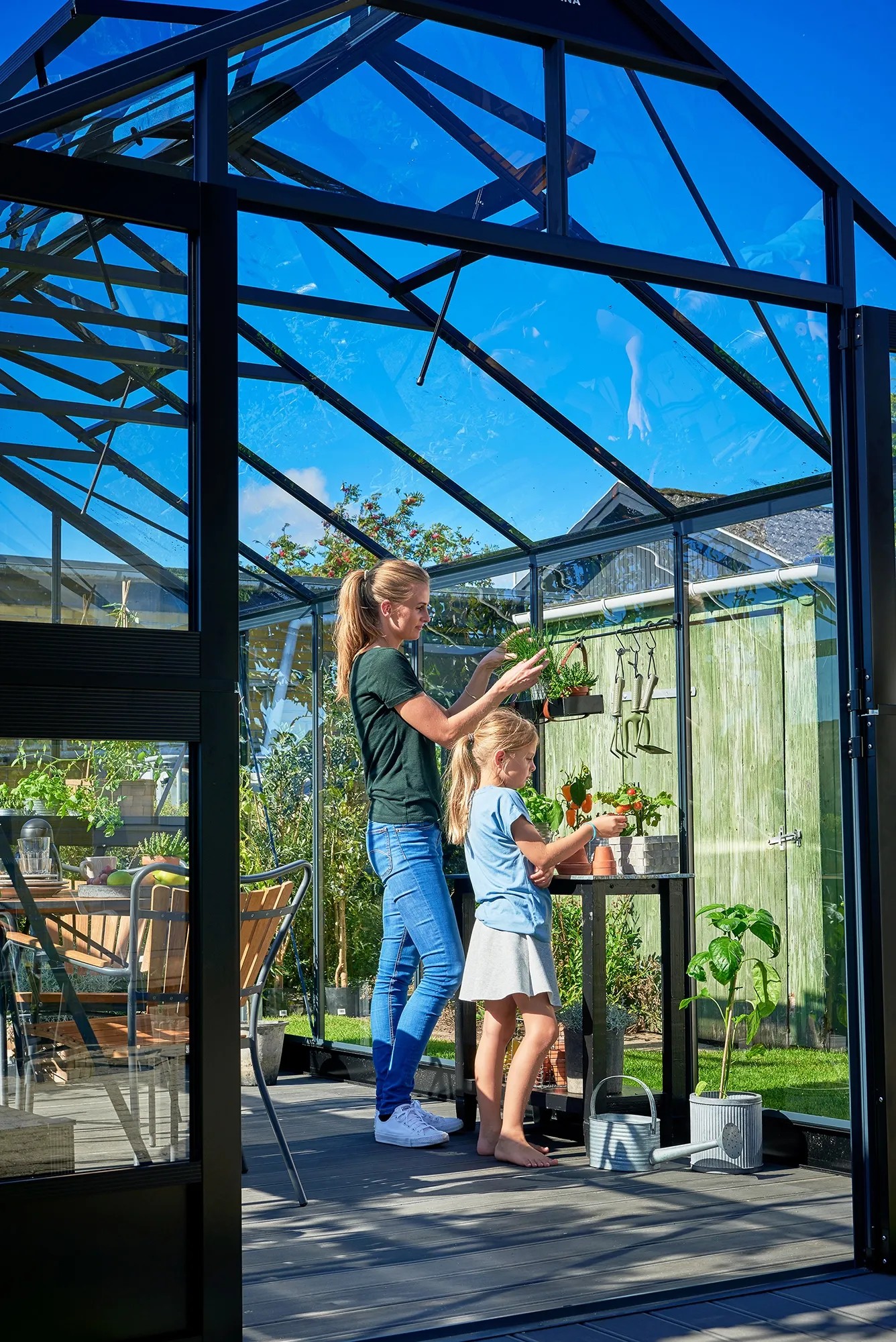 Azeeda 'Garten Gewächshaus' Schlüsselanhänger – Klar, Acryl, Lasergraviert, Einzigartiges Design