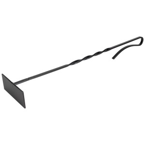 Pelle à cendres et à charbon en acier noir pour cheminée et poêle, 53 cm de long.