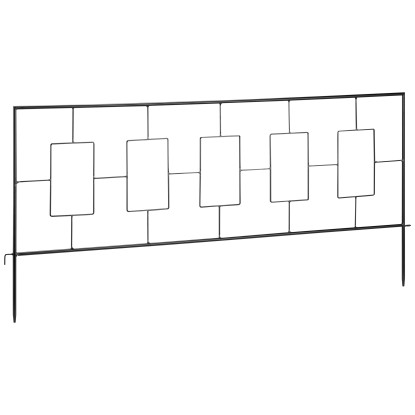 Garteneinfassung Eisen Schwarz (HxBxT) 48 x 100 x 0,8 cm