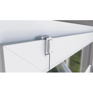 Supporto a pinza bianco Gardinia Concept per montaggio a plissé sull'anta della finestra.