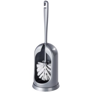 Wenko WC-Garnitur Standard Gris, brosse WC avec support en plastique.