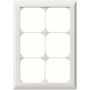 Hager Kallysto cadre de recouvrement, vertical, blanc, 3x2 modules pour montage encastré.
